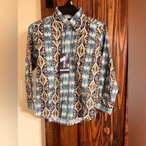 NWT Kids Wrangler snap shirt